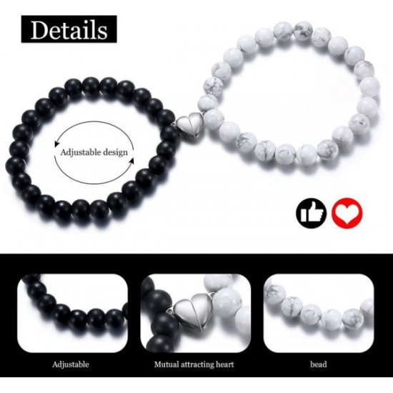 4PCS Two Souls One Heart Matching Necklaces Bracelets For Couples Magnet Wishing Stone Necklaces Pandent Set Bead Braided Adjustable Bracelets Mutual Attraction Friendship Couples 4PCS Two Souls One Heart Matching Necklaces Bracelets For Couples Magnet Wishing Stone Necklaces Pandent Set Bead Braided Adjustable Bracelets Mutual Attraction Friendship Couples